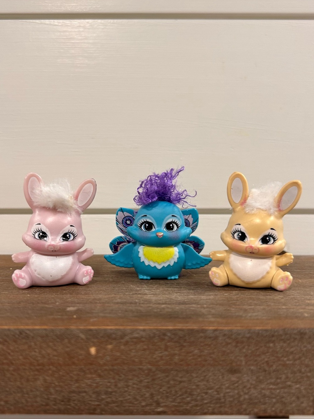 Mattel Enchantimals Animals (3) Flap The Peacock Twist The Bunny Pink & Yellow